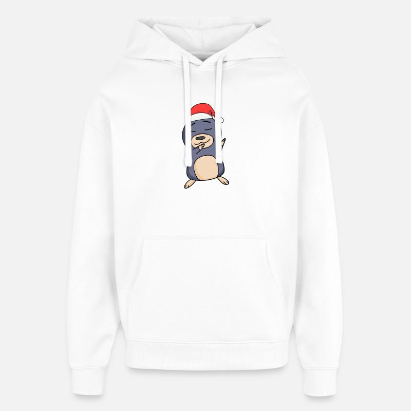 Taupe Noël - Sweat à capuche unisexe Stanley/Stella Oversized - blanc