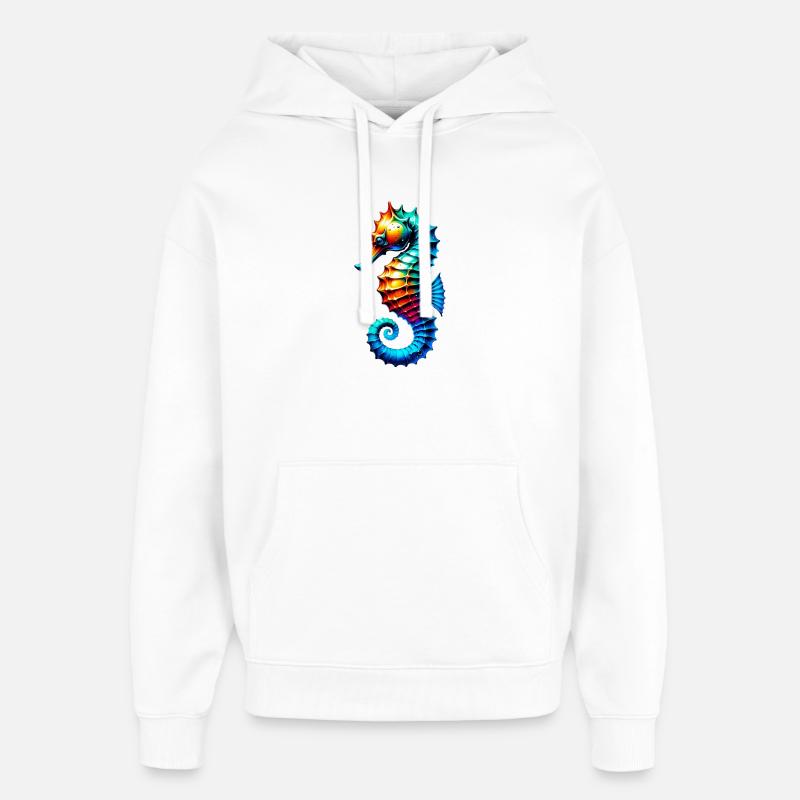 Hippocampe - Sweat à capuche unisexe Stanley/Stella Oversized - blanc