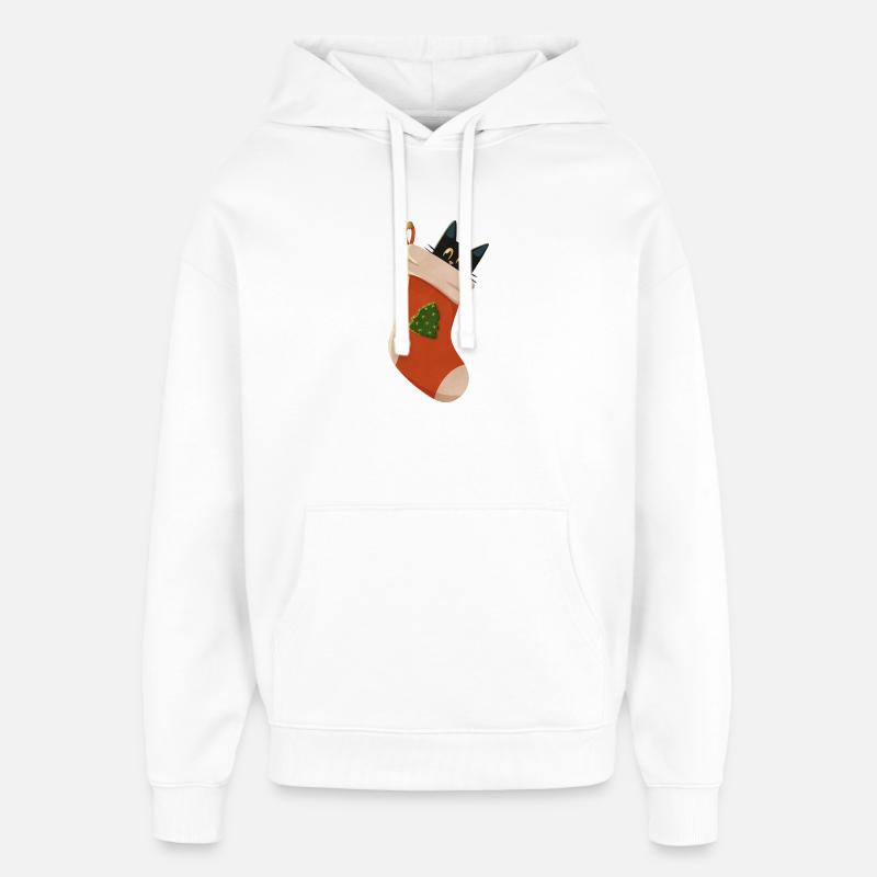 Chat en bottes - Sweat à capuche unisexe Stanley/Stella Oversized - blanc