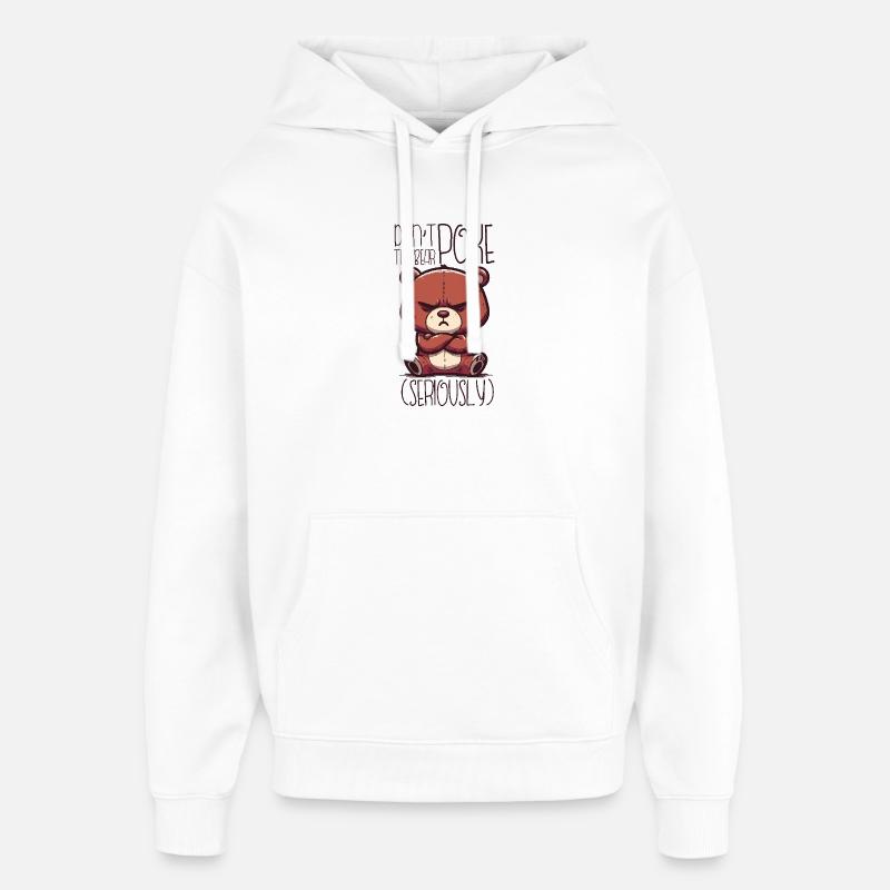 Teddy sérieux - Sweat à capuche unisexe Stanley/Stella Oversized - blanc