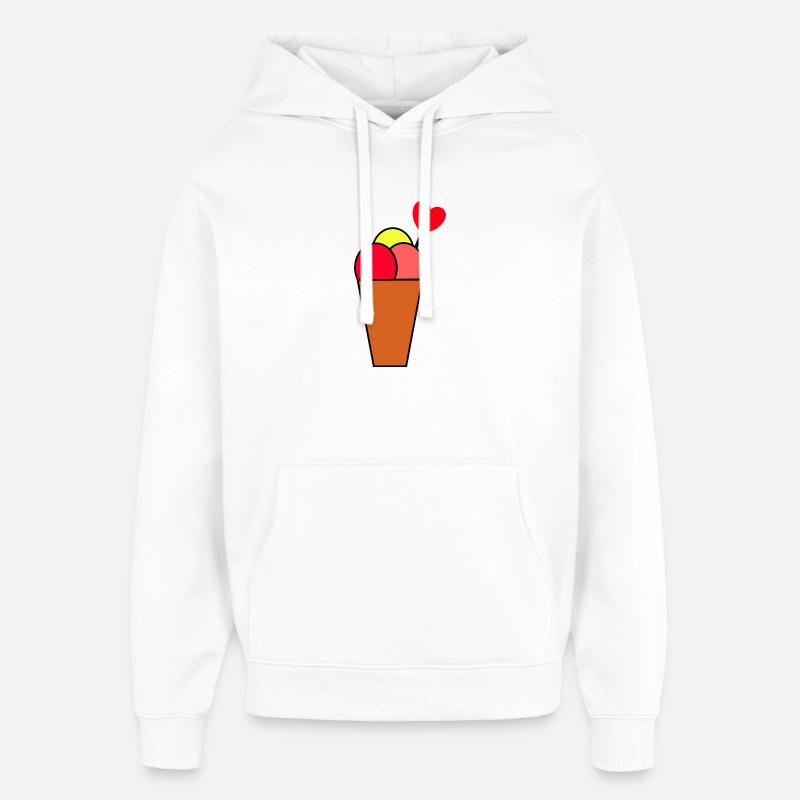 Herz im Eisbecher Eis - Oversized Unisex Hoodie von Stanley/Stella - Weiß