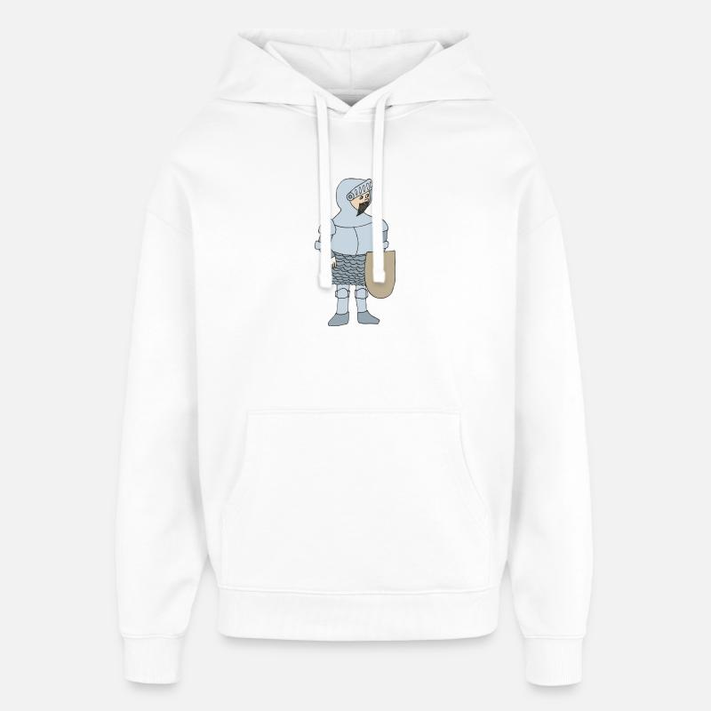 Chevalier de style médiéval - Sweat à capuche unisexe Stanley/Stella Oversized - blanc