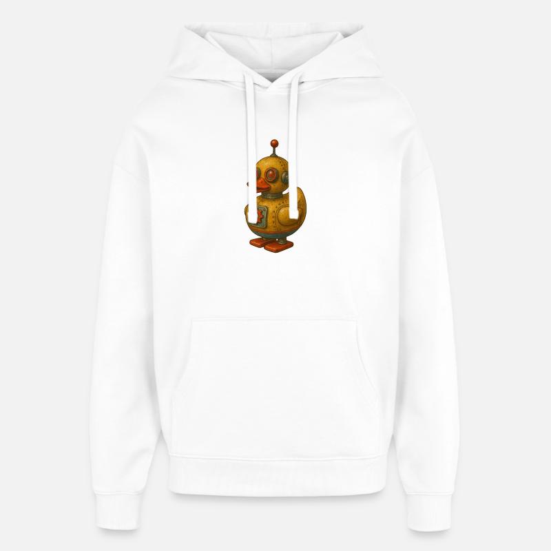 Canard robot en étain rétro - Sweat à capuche unisexe Stanley/Stella Oversized - blanc