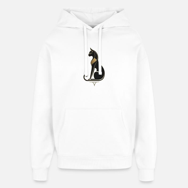 Chat égyptien - Sweat à capuche unisexe Stanley/Stella Oversized - blanc