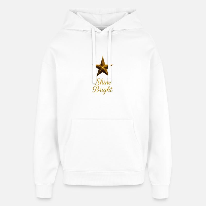 Éclat de l’étoile dorée - Sweat à capuche unisexe Stanley/Stella Oversized - blanc