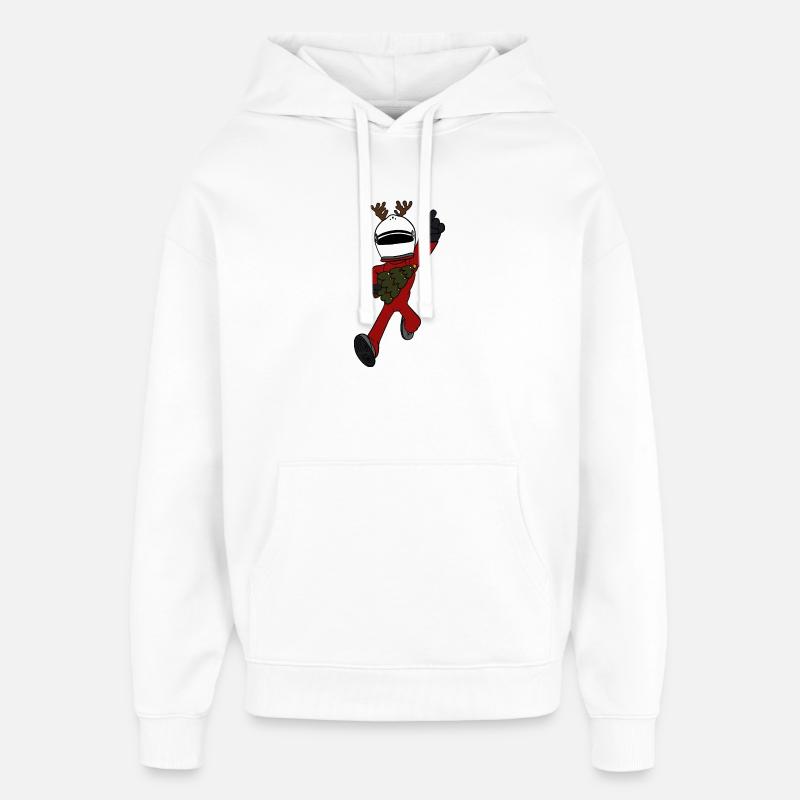 Noël coureur - Sweat à capuche unisexe Stanley/Stella Oversized - blanc