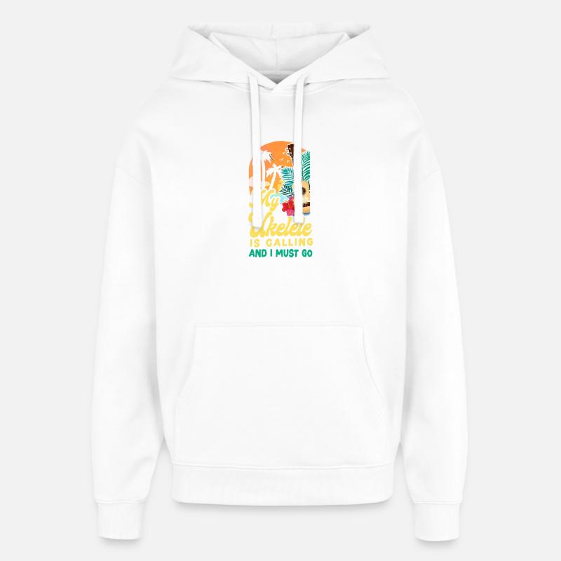 Hawaiian Ukulele Uke My Ukulele Is - Oversized Unisex Hoodie by Stanley/Stella - white