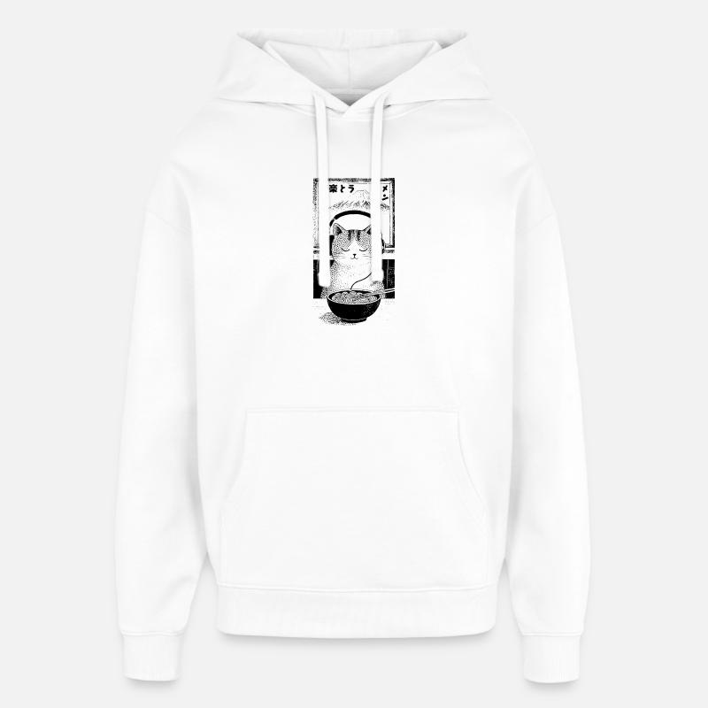 Ramen Fuji Chaton - Sweat à capuche unisexe Stanley/Stella Oversized - blanc