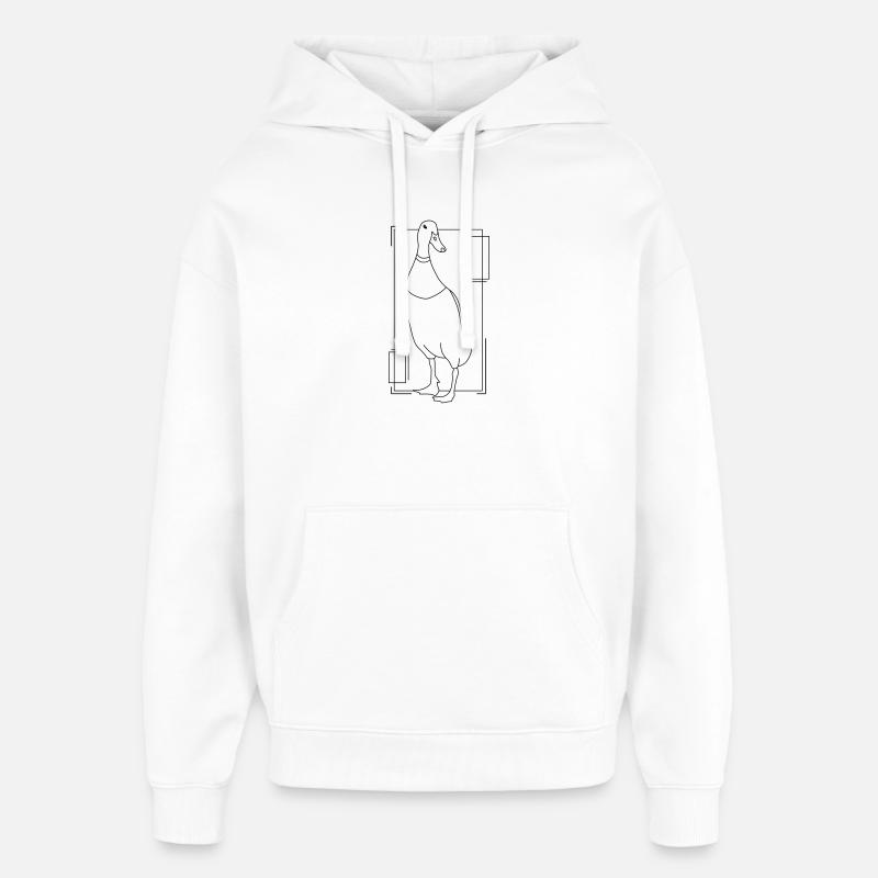 Canard coureur dans un design géométrique - Sweat à capuche unisexe Stanley/Stella Oversized - blanc