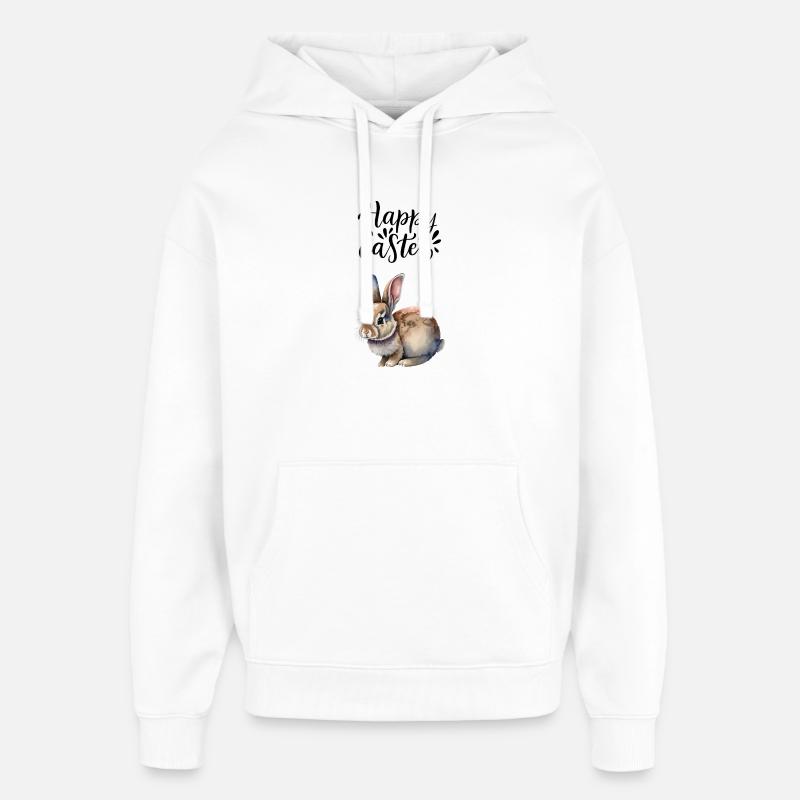 Joyeux lapin de Pâques - Sweat à capuche unisexe Stanley/Stella Oversized - blanc