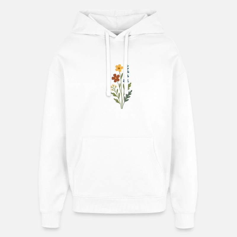 Bouquet aquarelle - Sweat à capuche unisexe Stanley/Stella Oversized - blanc