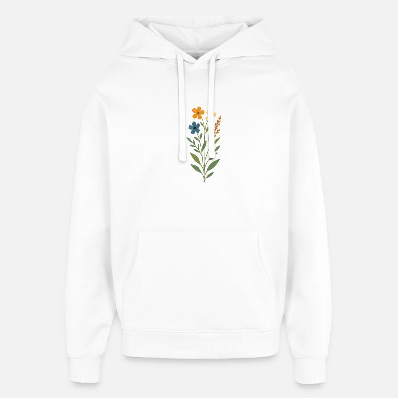 Bouquet aquarelle - Sweat à capuche unisexe Stanley/Stella Oversized - blanc