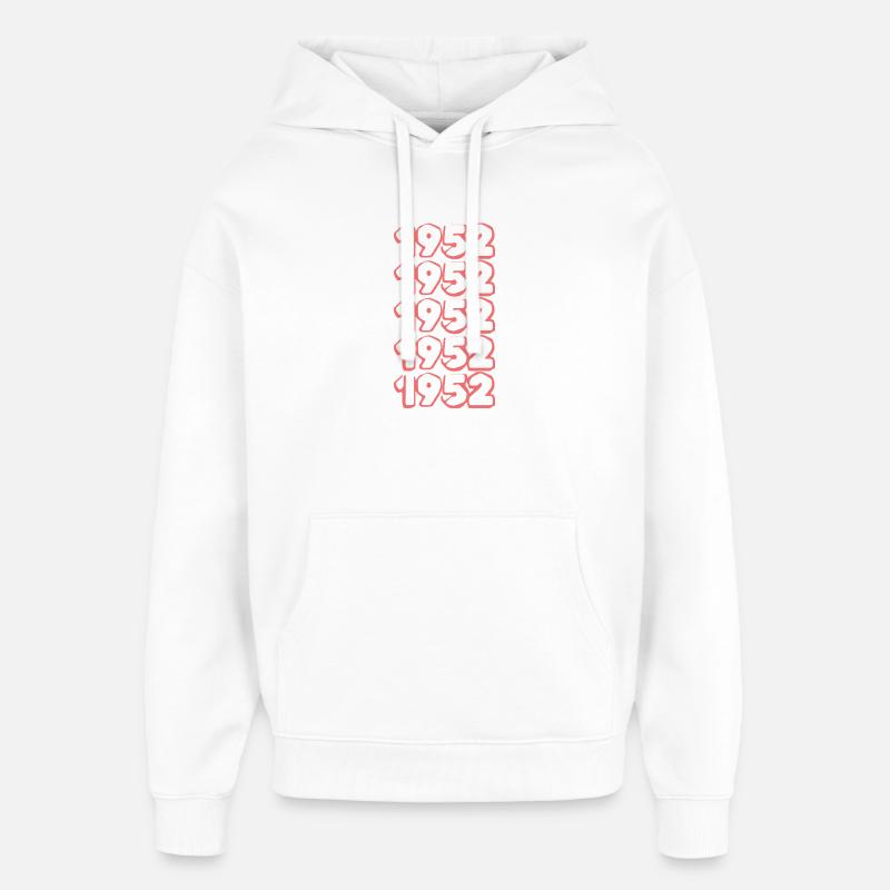 Année de naissance 1952 - Sweat à capuche unisexe Stanley/Stella Oversized - blanc