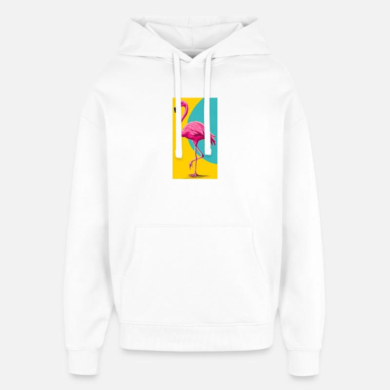 Flamant - Sweat à capuche unisexe Stanley/Stella Oversized - blanc