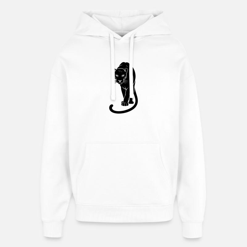 Jaguar noir - Sweat à capuche unisexe Stanley/Stella Oversized - blanc