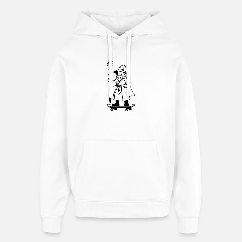 Wizard on skateboard - Oversized Unisex Hoodie by Stanley/Stella - white