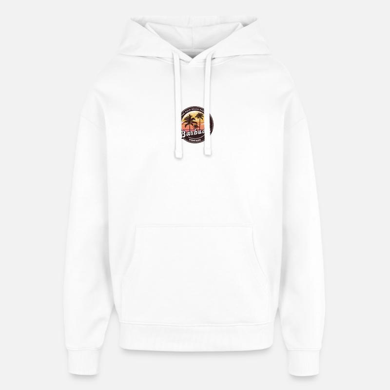 Design de palmier de Barbuda - Sweat à capuche unisexe Stanley/Stella Oversized - blanc