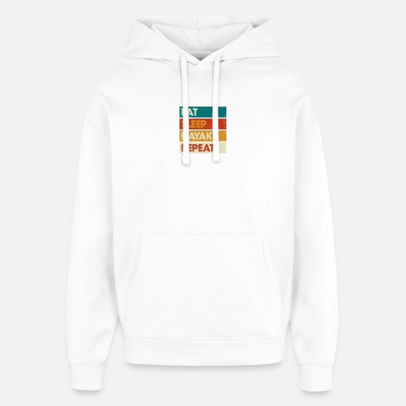 Manger dormir kayak répéter - Sweat à capuche unisexe Stanley/Stella Oversized - blanc