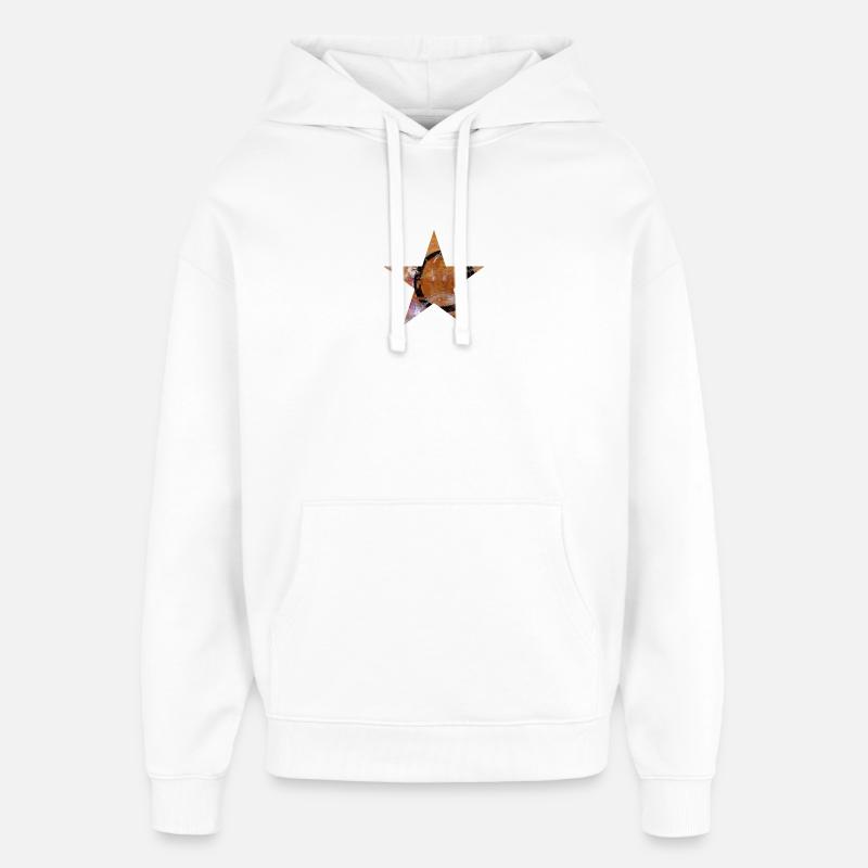 Étoile - Cinq griffes - Symbole - Monogravure - Cercle - Sweat à capuche unisexe Stanley/Stella Oversized - blanc