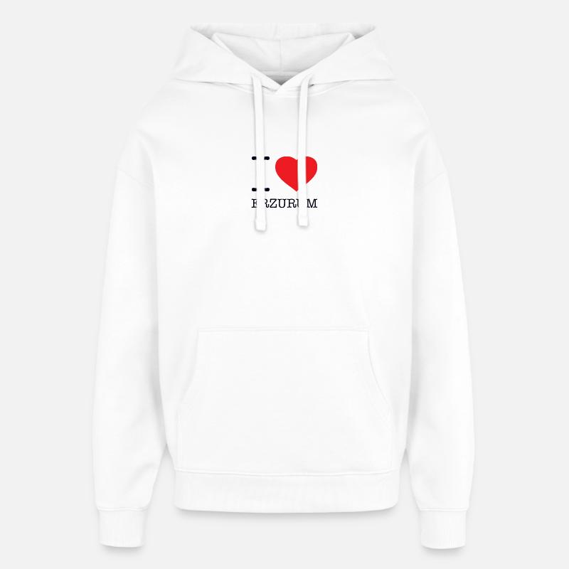 I LOE ERZURUM - Sweat à capuche unisexe Stanley/Stella Oversized - blanc