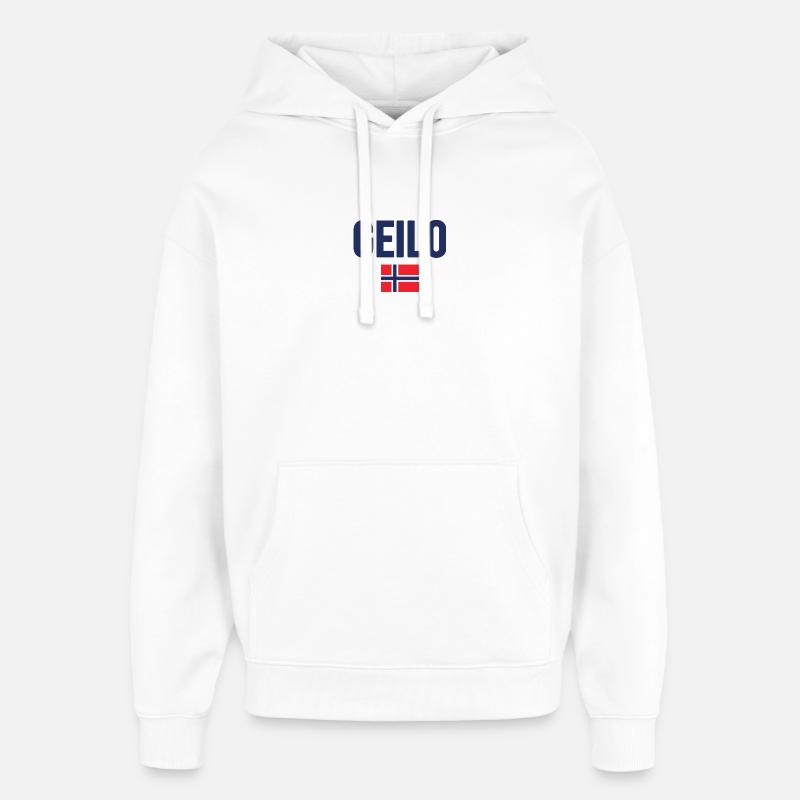 Gelo Conception du drapeau norvégien - Sweat à capuche unisexe Stanley/Stella Oversized - blanc
