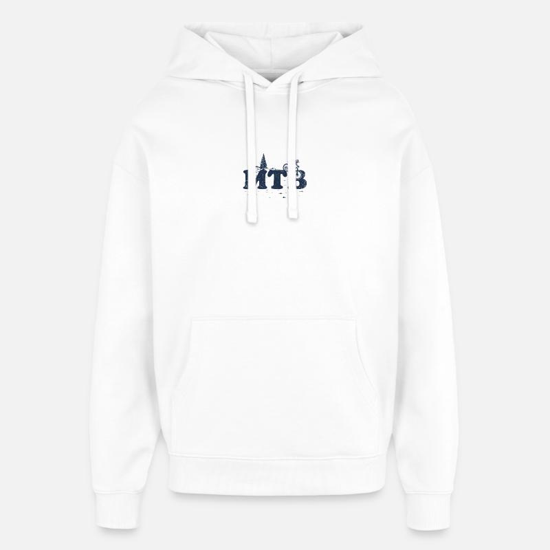 Silhouette de sentier VTT - Sweat à capuche unisexe Stanley/Stella Oversized - blanc