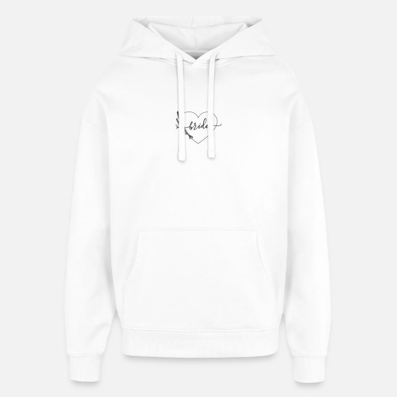 Équipe Bride Coeur Fleurs sauvages - Sweat à capuche unisexe Stanley/Stella Oversized - blanc