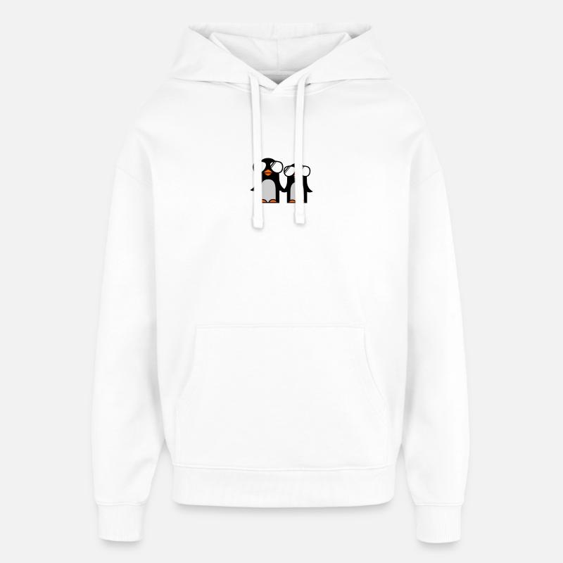 funky penguins - Sweat à capuche unisexe Stanley/Stella Oversized - blanc