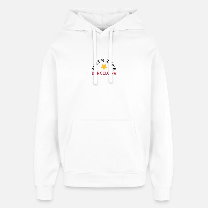 Barcelone - Sweat à capuche unisexe Stanley/Stella Oversized - blanc