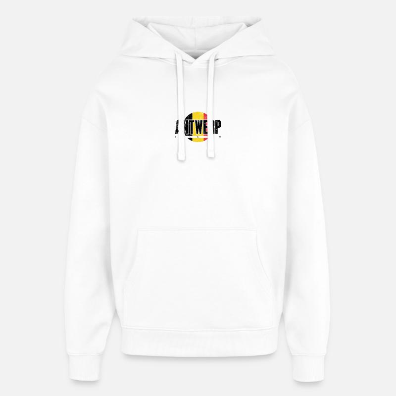 Nous emblème Split Jaune Rouge - Sweat à capuche unisexe Stanley/Stella Oversized - blanc