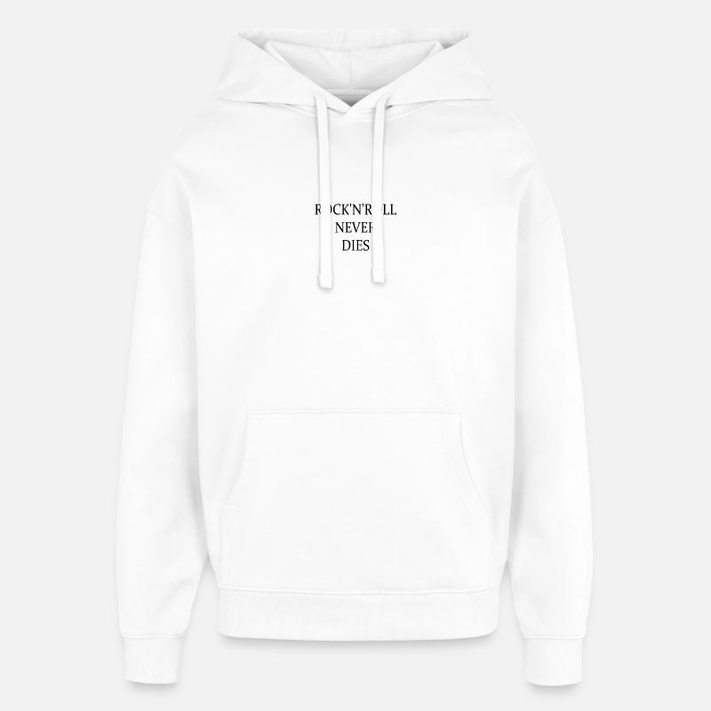 Le rock’n’roll ne meurt jamais - Sweat à capuche unisexe Stanley/Stella Oversized - blanc