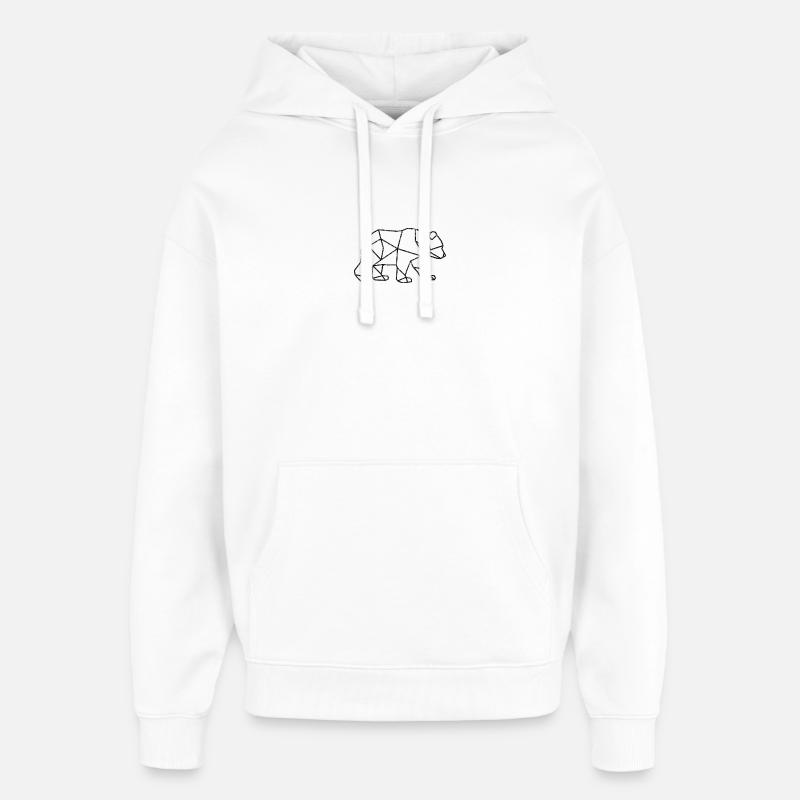 Motif géométrique de prisme d’ours - Sweat à capuche unisexe Stanley/Stella Oversized - blanc
