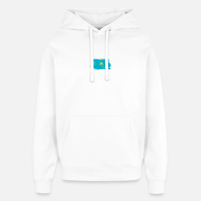 Drapeau du Kazakhstan - Sweat à capuche unisexe Stanley/Stella Oversized - blanc
