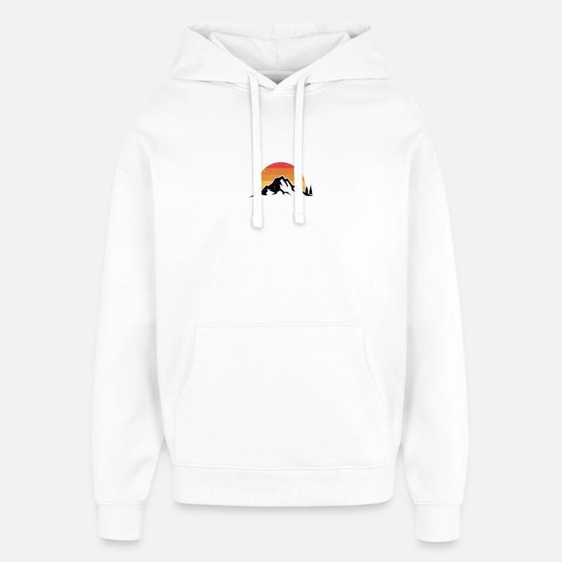 Sunset Ridge Silhouette - Sweat à capuche unisexe Stanley/Stella Oversized - blanc