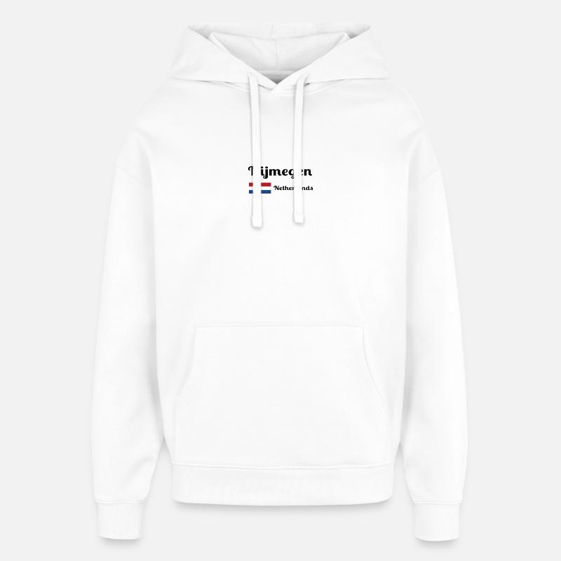 Nimègue, Pays-Bas - Imprimés élégants - Sweat à capuche unisexe Stanley/Stella Oversized - blanc