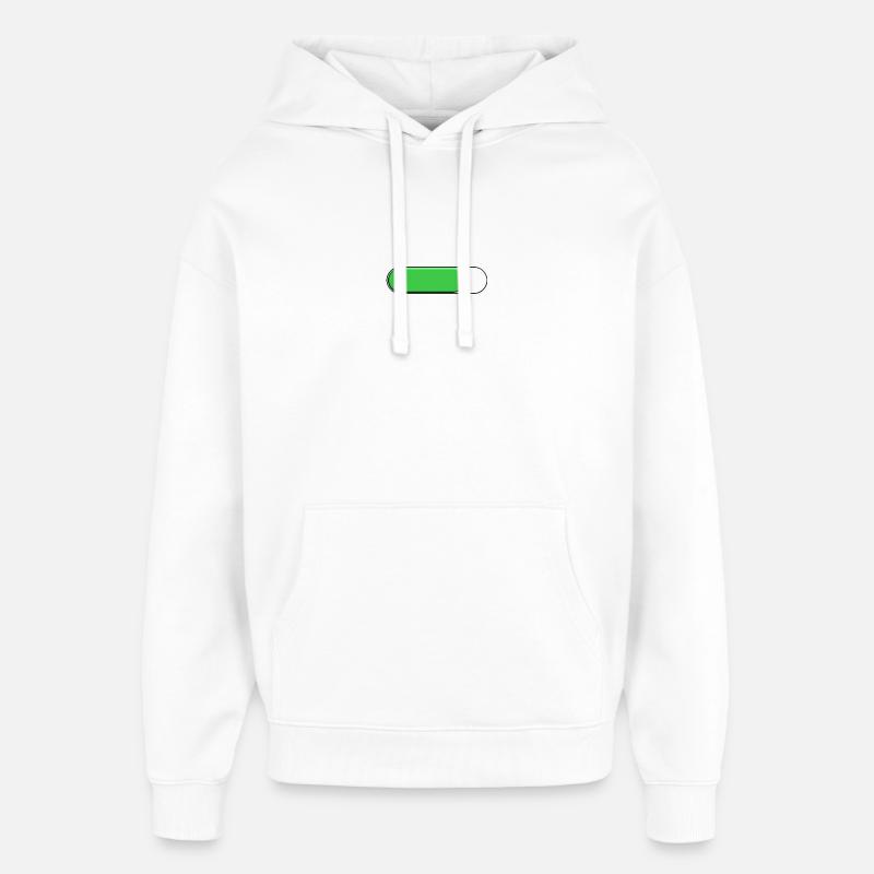 Jauge Petite Verte (chargement) - Sweat à capuche unisexe Stanley/Stella Oversized - blanc