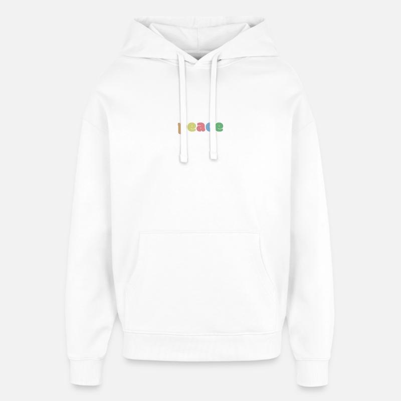 Couleurs de la paix - Sweat à capuche unisexe Stanley/Stella Oversized - blanc