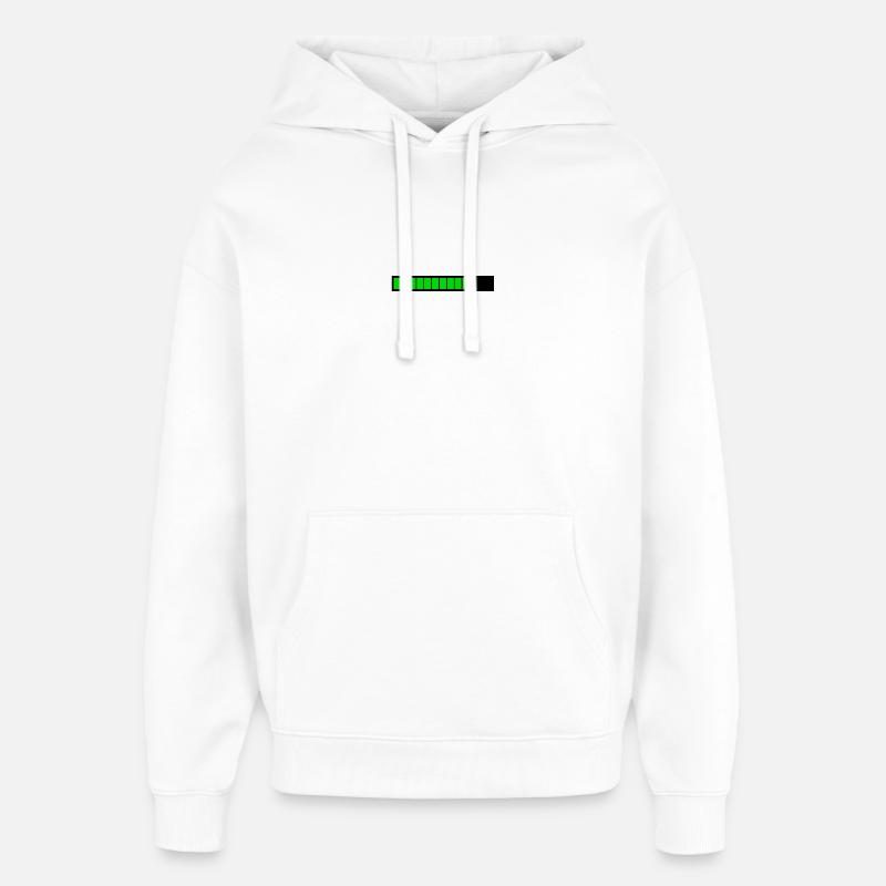 Rectangle loading bar Black Green (75%) - Oversized Unisex Hoodie by Stanley/Stella - white