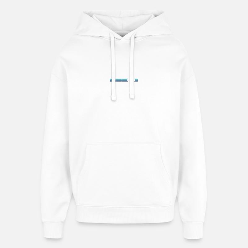 Vélo rayé imprimé rétro - Sweat à capuche unisexe Stanley/Stella Oversized - blanc