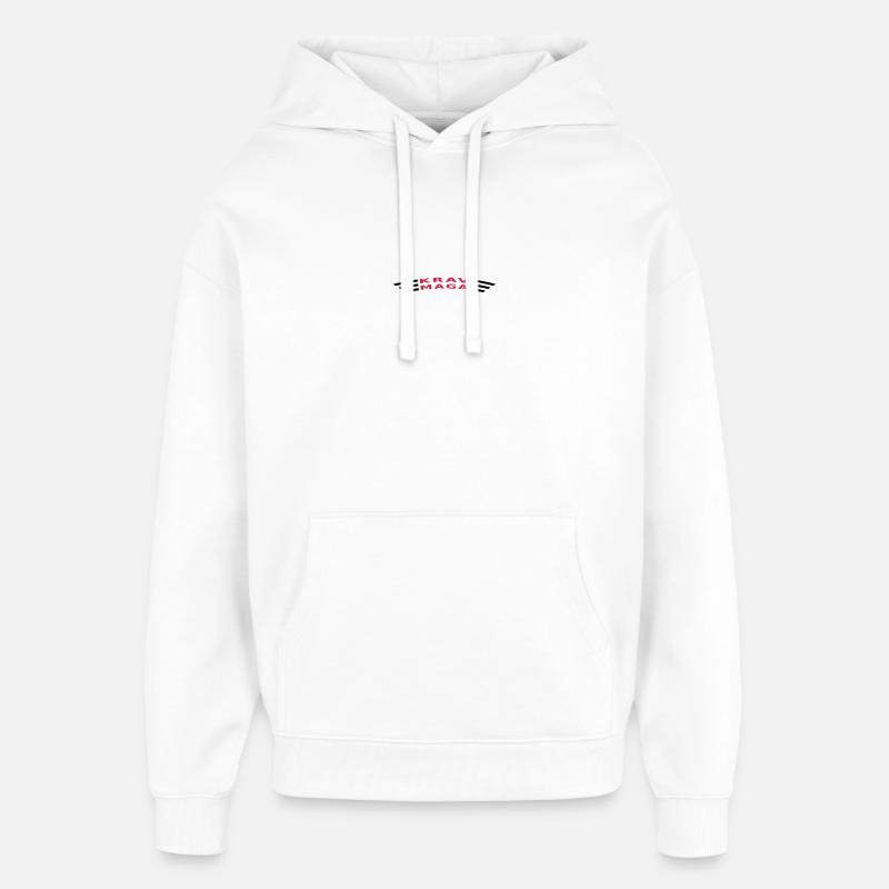 KRAVMAGA courbée - Sweat à capuche unisexe Stanley/Stella Oversized - blanc