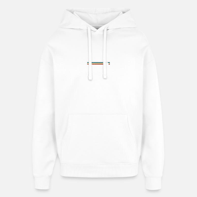 Vélo rétro à rayures arc-en-ciel - Sweat à capuche unisexe Stanley/Stella Oversized - blanc