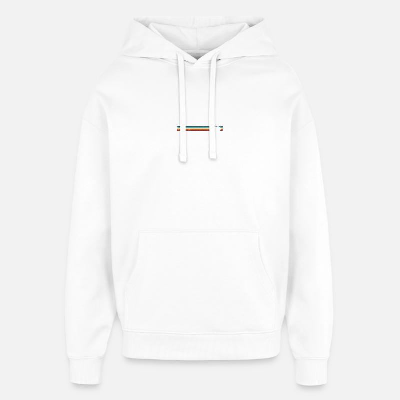Vélo rétro sur des rayures arc-en-ciel - Sweat à capuche unisexe Stanley/Stella Oversized - blanc