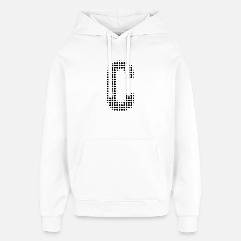 Grille de lettres C - Sweat à capuche unisexe Stanley/Stella Oversized - blanc