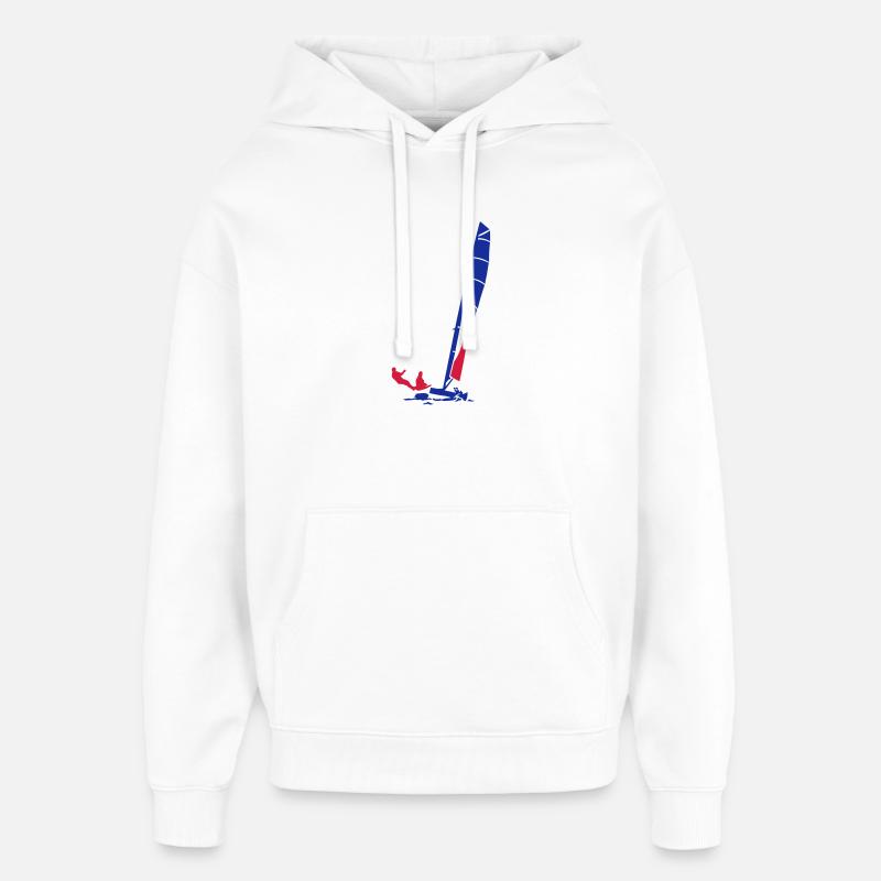 katamaran_1 - Sweat à capuche unisexe Stanley/Stella Oversized - blanc