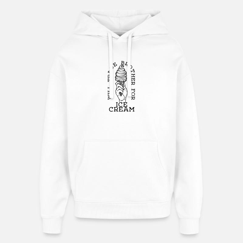 Süßigkeiten Humorvoll Statement Lecker Eis - Oversized Unisex Hoodie von Stanley/Stella - Weiß