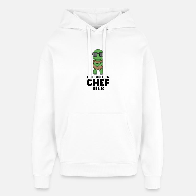 Chef Spruch mit Schildkröte Motiv - Oversized Unisex Hoodie von Stanley/Stella - Weiß