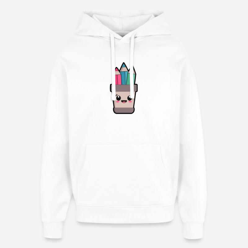 Pot à Crayons Kawaii - Sweat à capuche unisexe Stanley/Stella Oversized - blanc