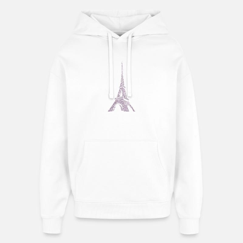 Tour Eiffel Silhouette Paris Look Grunge - Sweat à capuche unisexe Stanley/Stella Oversized - blanc