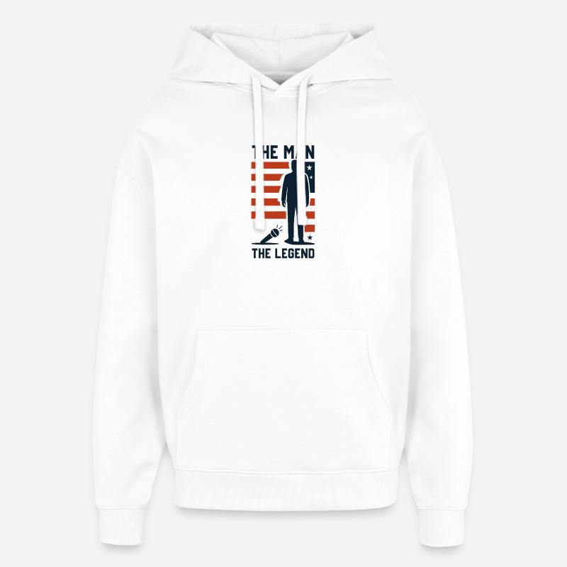 L’homme – La légende - Sweat à capuche unisexe Stanley/Stella Oversized - blanc