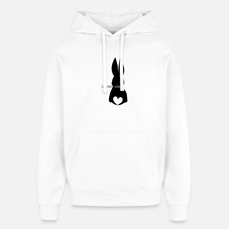 Mon lapin préféré avec le cœur - Sweat à capuche unisexe Stanley/Stella Oversized - blanc